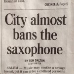 Bad Sax Newspaper Headline